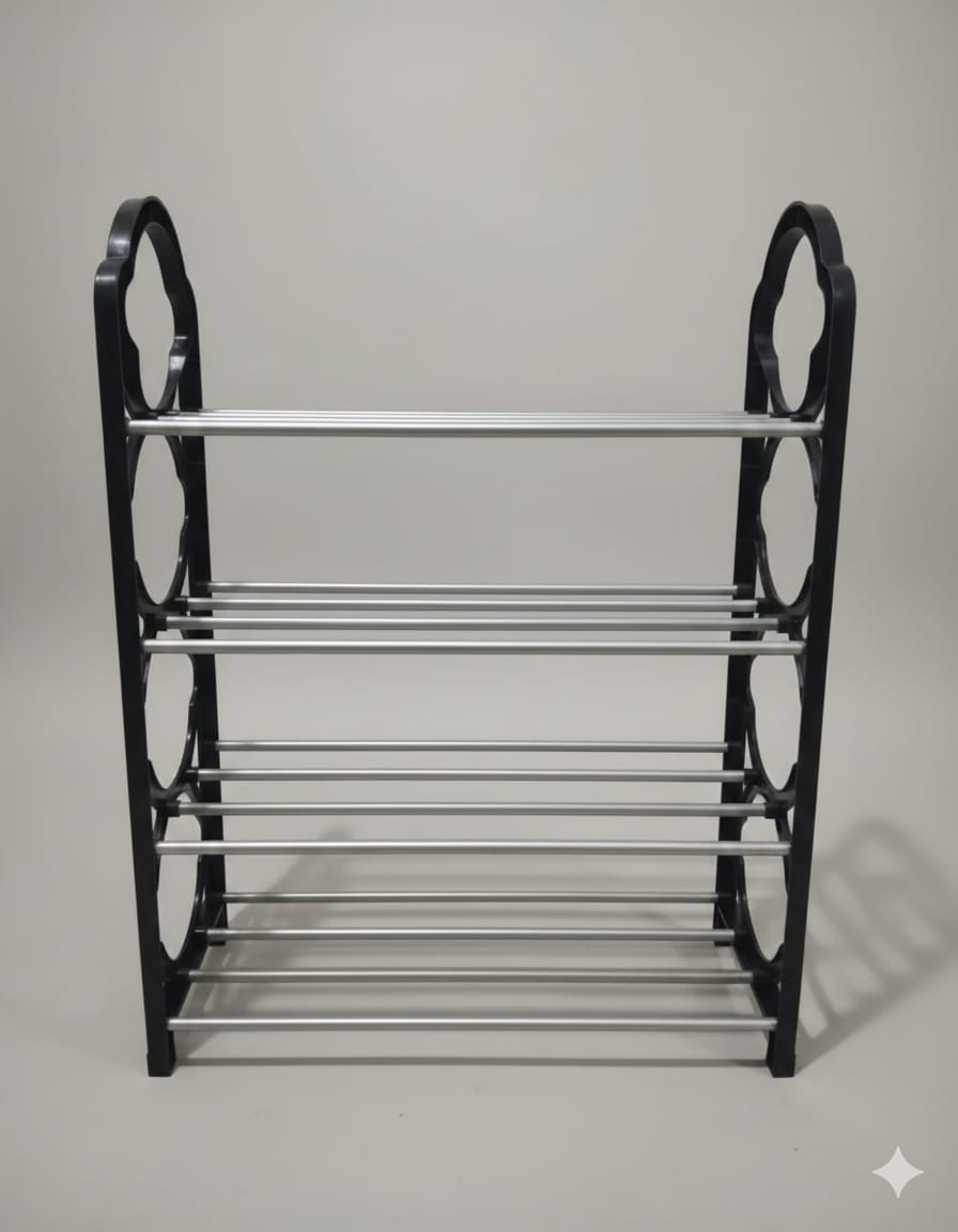 4 Layer Multipurpose Metal Shelf Rack  | Space Saving Storage Organizer for Kitchen, Living & Study Room Street Mart