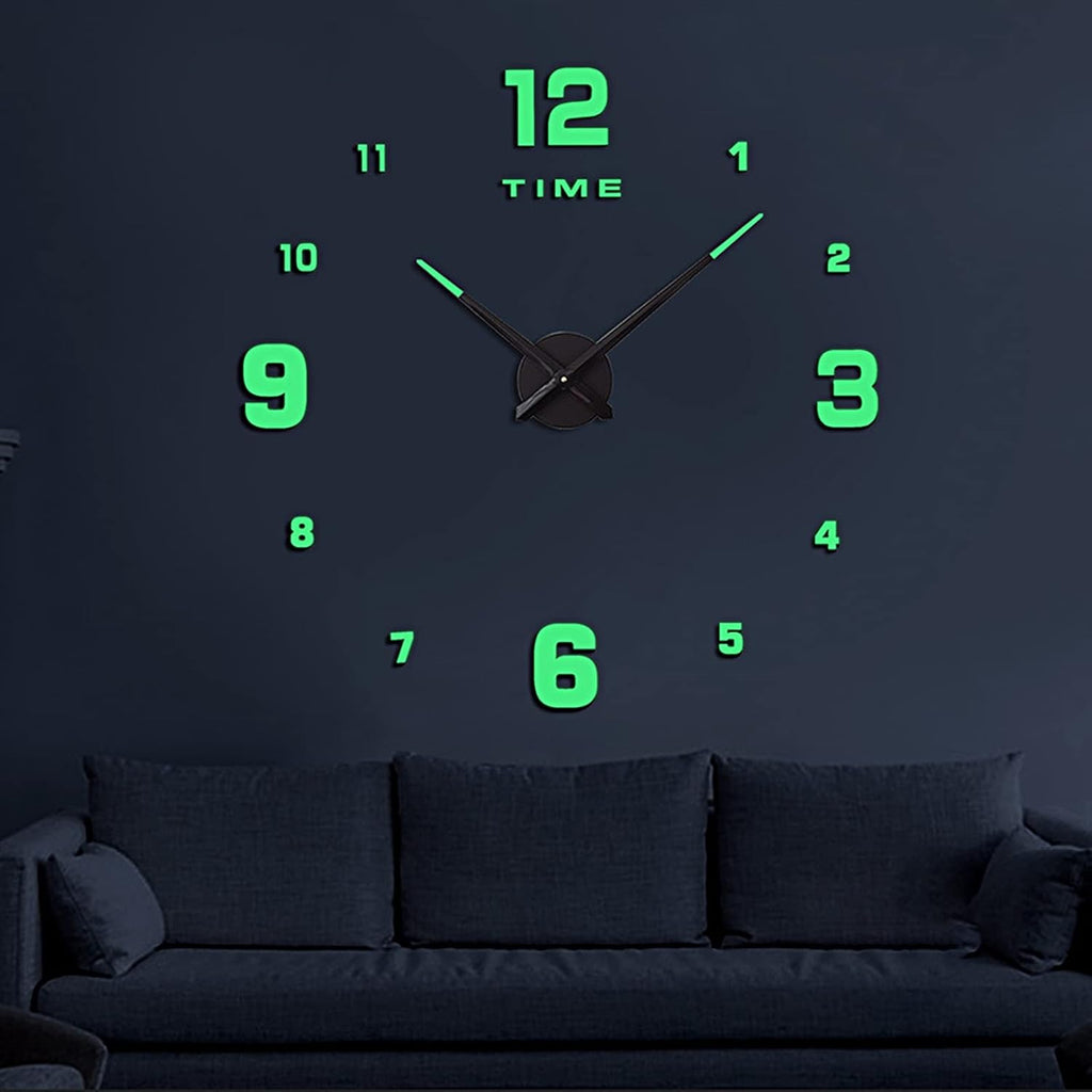 Wooden Numbers Wall Clocks Round Dial only Glow in The Dark Clock Wall for Living Decor Modern Decorative street mart