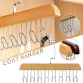 8 Hooks Wooden Clothes Hanger With Tie Rack Belt Hangers with 360°Rotating street mart