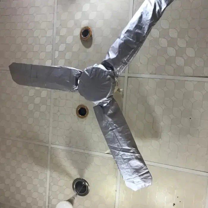 Universal Ceiling Fan Blade & Motor Cover Set – Dustproof, Washable Fabric Protection for Home & Office Fans street mart