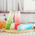 Hello Master 480ml Frosted Glass Water Bottle - Transparent Leak-Proof Portable Drinkware with Carrying Strap (Random Color) street mart