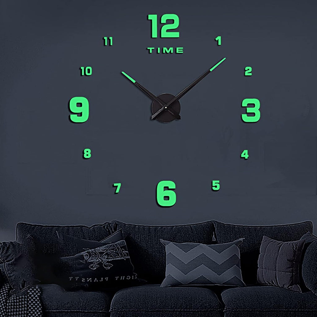 Wooden Numbers Wall Clocks Round Dial only Glow in The Dark Clock Wall for Living Decor Modern Decorative street mart