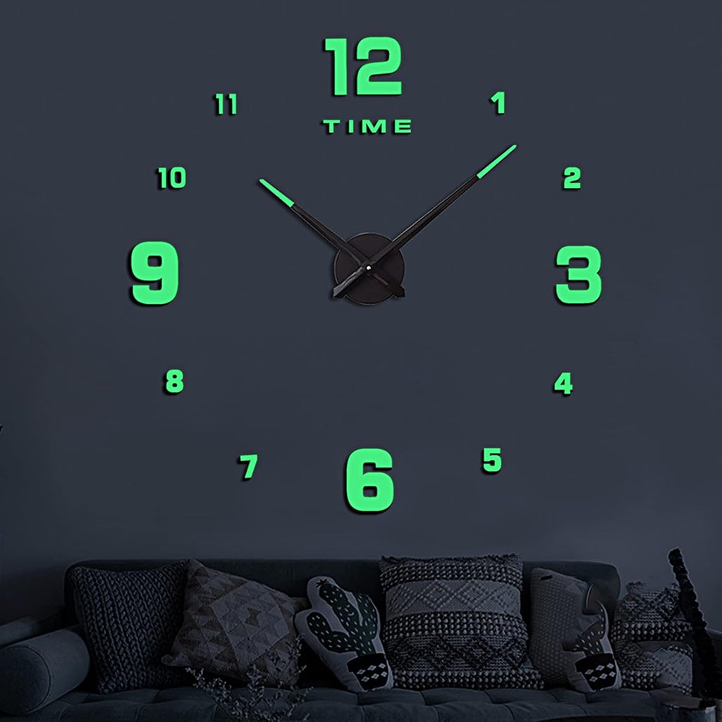 Wooden Numbers Wall Clocks Round Dial only Glow in The Dark Clock Wall for Living Decor Modern Decorative street mart