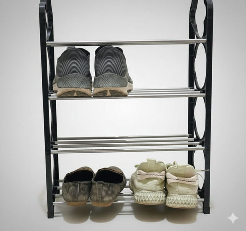 4 Layer Multipurpose Metal Shelf Rack  | Space Saving Storage Organizer for Kitchen, Living & Study Room Street Mart