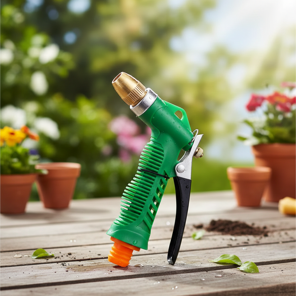 Water Spray Brass Nozzle Gardening Planter High Pressure Water Sprayer With Trigger Spray For Garden Car Washing And Bike Cleaning street mart