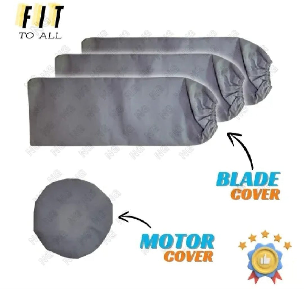 Universal Ceiling Fan Blade & Motor Cover Set – Dustproof, Washable Fabric Protection for Home & Office Fans street mart