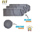 Universal Ceiling Fan Blade & Motor Cover Set – Dustproof, Washable Fabric Protection for Home & Office Fans street mart