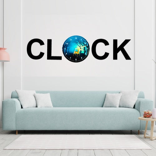 3D Wooden Alphabetic Clock With Esthetic Dial | Best Quality Alphabetic Design Clock For Home Decor | Home Decor Clock 30 inch  - With Light street mart