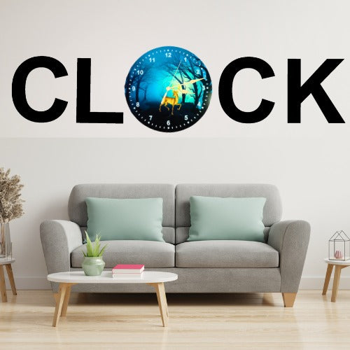 3D Wooden Alphabetic Clock With Esthetic Dial | Best Quality Alphabetic Design Clock For Home Decor | Home Decor Clock 30 inch  - With Light street mart