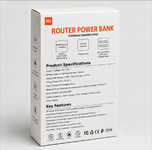 Xiaomi Mi 20000Mah 12V Router Power Bank – Mini UPS Battery Backup for Wi-Fi Routers street mart