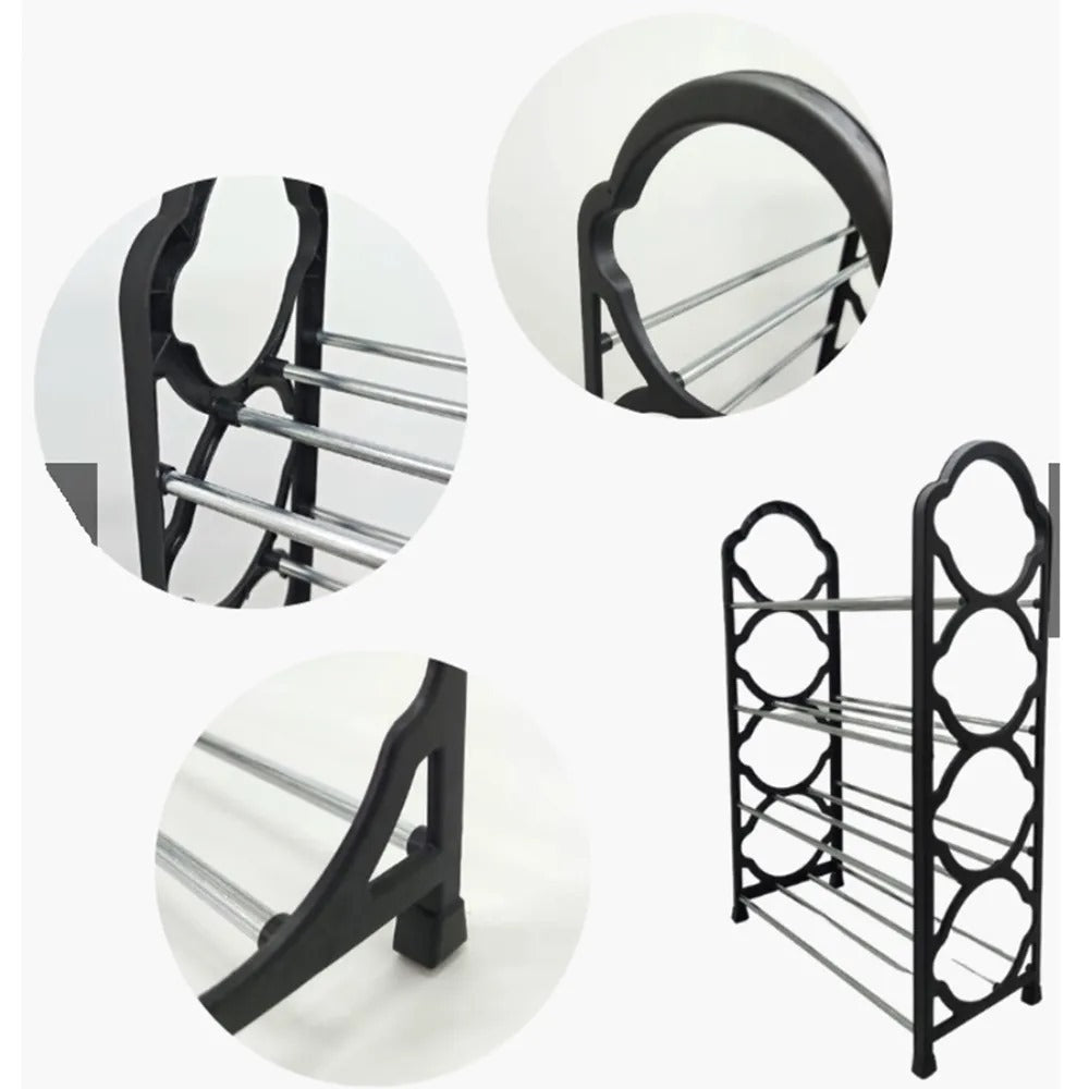4 Layer Multipurpose Metal Shelf Rack  | Space Saving Storage Organizer for Kitchen, Living & Study Room Street Mart